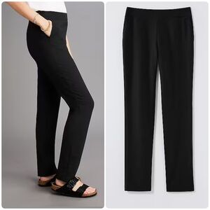 J Jill purejill Affinity French Terry Slim Leg Black Pants Women’s Size Medium
